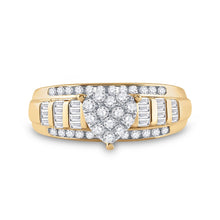 Load image into Gallery viewer, 10K Yellow Gold Round Diamond Heart Ring 1/2 Cttw - Splendid Jewellery