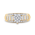 10K Yellow Gold Round Diamond Heart Ring 1/2 Cttw - Splendid Jewellery