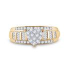 10K Yellow Gold Round Diamond Heart Ring 1/2 Cttw - Splendid Jewellery