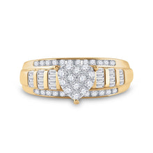 Load image into Gallery viewer, 10K Yellow Gold Round Diamond Heart Ring 1/2 Cttw - Splendid Jewellery