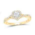 10K Yellow Gold Round Diamond Heart Ring 1/3 Cttw - Splendid Jewellery