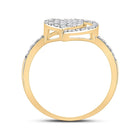 10K Yellow Gold Round Diamond Heart Ring 1/5 Cttw - Splendid Jewellery