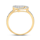 10K Yellow Gold Round Diamond Heart Ring 1/5 Cttw - Splendid Jewellery