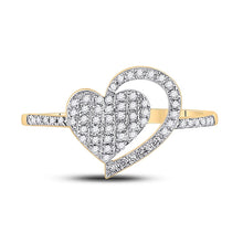 Load image into Gallery viewer, 10K Yellow Gold Round Diamond Heart Ring 1/5 Cttw - Splendid Jewellery