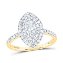 Load image into Gallery viewer, 10K Yellow Gold Round Diamond Marquise Ring 3/4 Cttw - Splendid Jewellery
