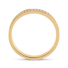 10K Yellow Gold Round Diamond Men's 2 Row Wedding Anniversary Band Ring 1/4 Cttw - Splendid Jewellery