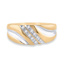 Load image into Gallery viewer, 10K Yellow Gold Round Diamond Men's 2 Tone Wedding Anniversary Band Ring 1/8 Cttw - Splendid Jewellery