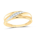 10K Yellow Gold Round Diamond Mens Band Ring . 0.02 Cttw - Splendid Jewellery