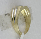 10K Yellow Gold Round Diamond Mens Band Ring 1/10 Cttw - Splendid Jewellery