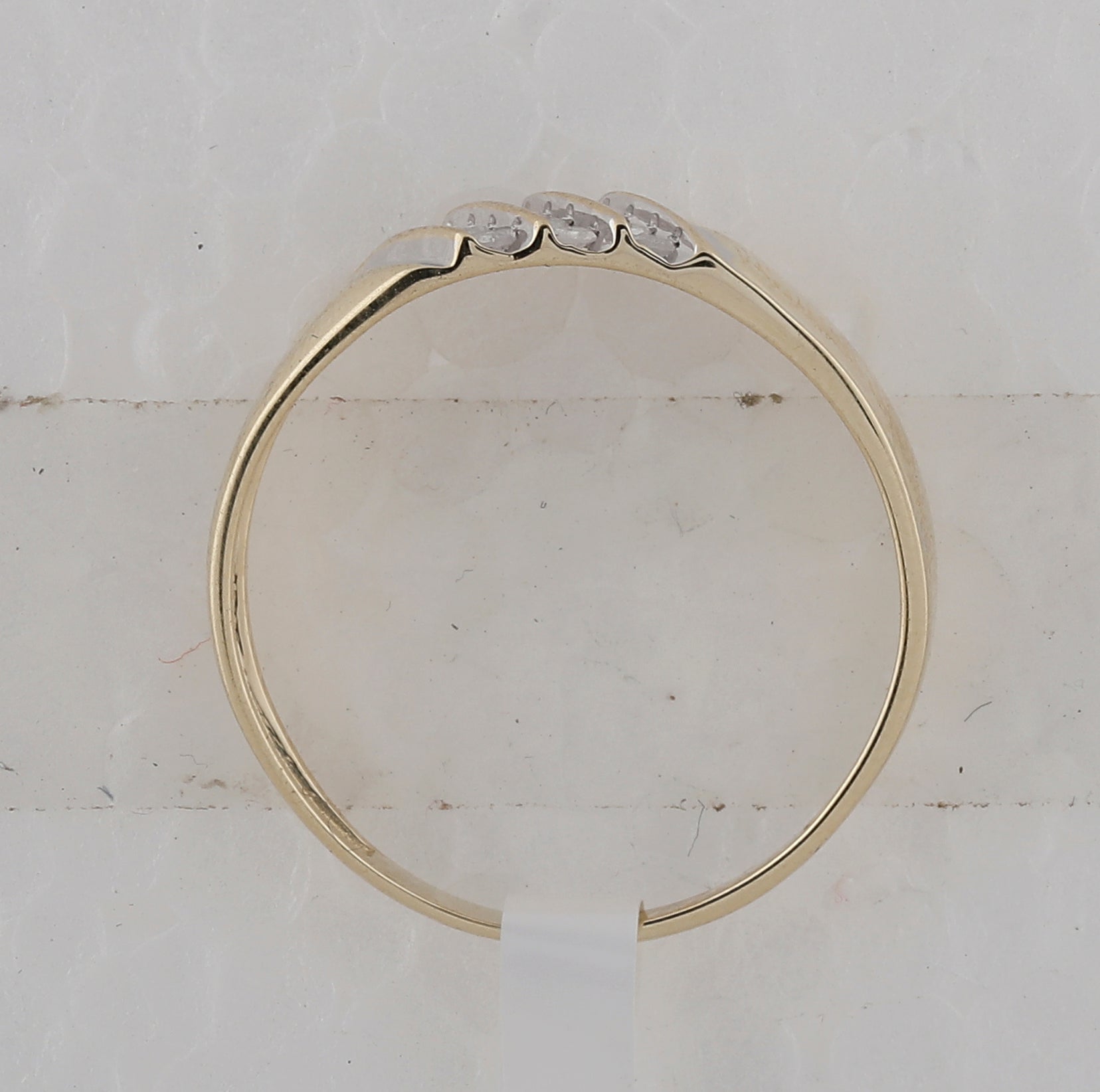 10K Yellow Gold Round Diamond Men's Channel Set Diagonal Triple Row Wedding Band - Splendid Jewellery