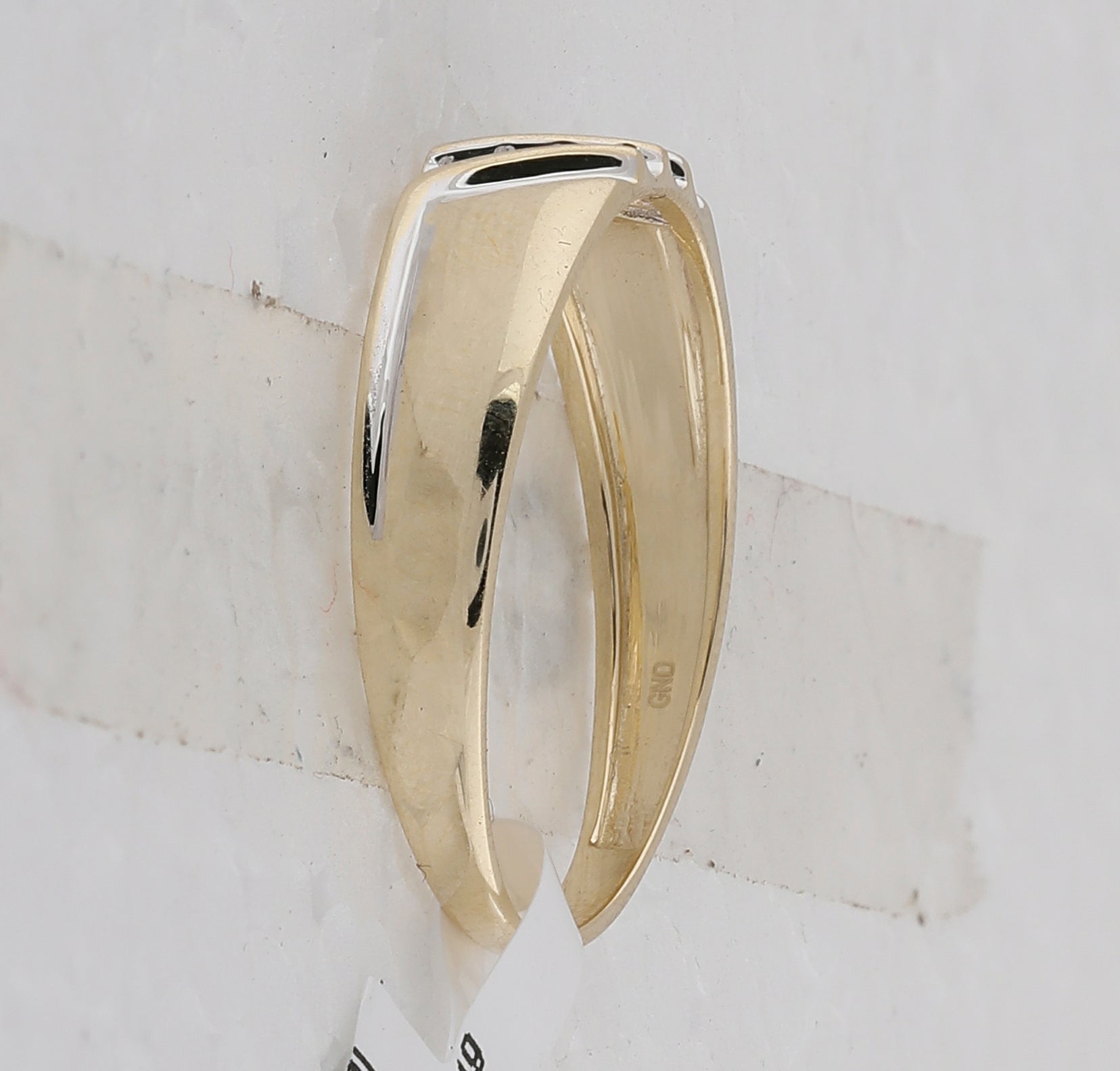 10K Yellow Gold Round Diamond Men's Channel Set Diagonal Triple Row Wedding Band - Splendid Jewellery