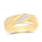 10K Yellow Gold Round Diamond Men's Channel Set Wedding Anniversary Band Ring 1/4 Cttw - Splendid Jewellery
