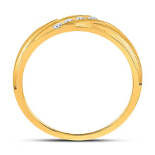 Load image into Gallery viewer, 10K Yellow Gold Round Diamond Men's Channel Set Wedding Anniversary Band Ring 1/6 Cttw - Splendid Jewellery