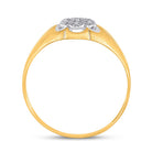 10K Yellow Gold Round Diamond Mens Cluster Ring . 0.02 Cttw - Splendid Jewellery