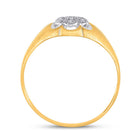 10K Yellow Gold Round Diamond Mens Cluster Ring . 0.02 Cttw - Splendid Jewellery