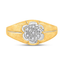Load image into Gallery viewer, 10K Yellow Gold Round Diamond Mens Cluster Ring . 0.02 Cttw - Splendid Jewellery