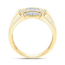 Load image into Gallery viewer, 10K Yellow Gold Round Diamond Mens Cluster Ring 1/4 Cttw - Splendid Jewellery