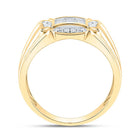 10K Yellow Gold Round Diamond Mens Cluster Ring 1/4 Cttw - Splendid Jewellery