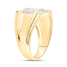 Load image into Gallery viewer, 10K Yellow Gold Round Diamond Mens Cluster Ring 1/4 Cttw - Splendid Jewellery