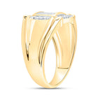 10K Yellow Gold Round Diamond Mens Cluster Ring 1/4 Cttw - Splendid Jewellery