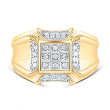 Load image into Gallery viewer, 10K Yellow Gold Round Diamond Mens Cluster Ring 1/4 Cttw - Splendid Jewellery