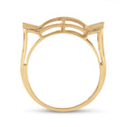 10K Yellow Gold Round Diamond Mens Contoured Rectangle Cluster Ring 1/2 Cttw - Splendid Jewellery