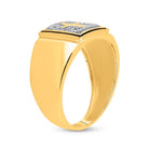 10K Yellow Gold Round Diamond Mens Cross Band Ring . 0.02 Cttw - Splendid Jewellery