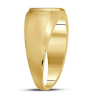 10K Yellow Gold Round Diamond Mens Cross Band Ring 1/20 Cttw - Splendid Jewellery