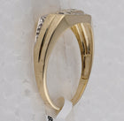 10K Yellow Gold Round Diamond Mens Dad Father Band Ring . 0.01 Cttw - Splendid Jewellery