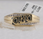 10K Yellow Gold Round Diamond Mens Dad Father Band Ring . 0.01 Cttw - Splendid Jewellery