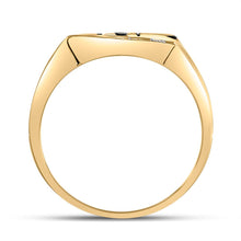 Load image into Gallery viewer, 10K Yellow Gold Round Diamond Mens Dad Father Ring . 0.01 Cttw - Splendid Jewellery