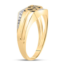 Load image into Gallery viewer, 10K Yellow Gold Round Diamond Mens Dad Father Ring . 0.01 Cttw - Splendid Jewellery
