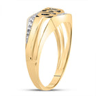 10K Yellow Gold Round Diamond Mens Dad Father Ring . 0.01 Cttw - Splendid Jewellery