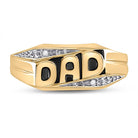 10K Yellow Gold Round Diamond Mens Dad Father Ring . 0.01 Cttw - Splendid Jewellery
