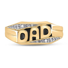 Load image into Gallery viewer, 10K Yellow Gold Round Diamond Mens Dad Father Ring . 0.01 Cttw - Splendid Jewellery