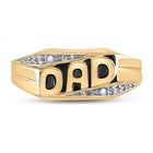 10K Yellow Gold Round Diamond Mens Dad Father Ring . 0.01 Cttw - Splendid Jewellery