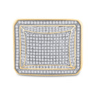 10K Yellow Gold Round Diamond Mens Domed Square Cluster Ring 1 Cttw - Splendid Jewellery