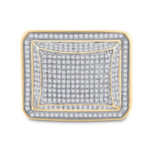 Load image into Gallery viewer, 10K Yellow Gold Round Diamond Mens Domed Square Cluster Ring 1 Cttw - Splendid Jewellery