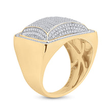 Load image into Gallery viewer, 10K Yellow Gold Round Diamond Mens Domed Square Cluster Ring 1 Cttw - Splendid Jewellery