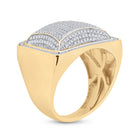 10K Yellow Gold Round Diamond Mens Domed Square Cluster Ring 1 Cttw - Splendid Jewellery