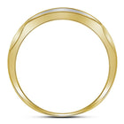 10K Yellow Gold Round Diamond Mens Domed Triple Row Fashion Ring 1/3 Cttw - Splendid Jewellery