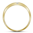 10K Yellow Gold Round Diamond Men's Double Row Slender Wedding Band 1/8 Cttw - Splendid Jewellery