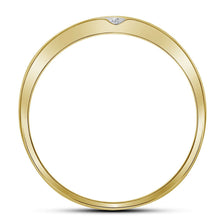 Load image into Gallery viewer, 10K Yellow Gold Round Diamond Men's Double Row Slender Wedding Band 1/8 Cttw - Splendid Jewellery