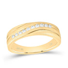 10K Yellow Gold Round Diamond Men's Machine Set Wedding Channel Band Ring 1/4 Cttw - Splendid Jewellery