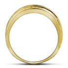 10K Yellow Gold Round Diamond Men's Milgrain Ridged Wedding Anniversary Band Ring 1/2 Cttw - Splendid Jewellery