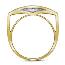 Load image into Gallery viewer, 10K Yellow Gold Round Diamond Mens Pave - Set Rectangle Cluster Ring 1 Cttw - Splendid Jewellery