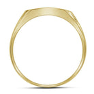 10K Yellow Gold Round Diamond Mens Pave - Set Square Cluster Ring 1/4 Cttw - Splendid Jewellery