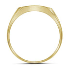 10K Yellow Gold Round Diamond Mens Pave - Set Square Cluster Ring 1/4 Cttw - Splendid Jewellery