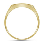 10K Yellow Gold Round Diamond Mens Pave - Set Square Cluster Ring 1/4 Cttw - Splendid Jewellery