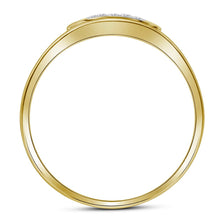 Load image into Gallery viewer, 10K Yellow Gold Round Diamond Mens Prong - Set Square Cluster Ring 1/4 Cttw - Splendid Jewellery